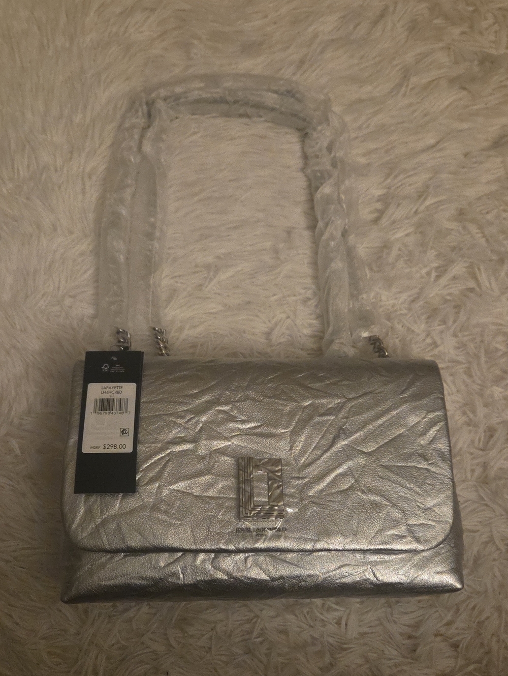 Silver Quilted Chain-Strap Shoulder Bag